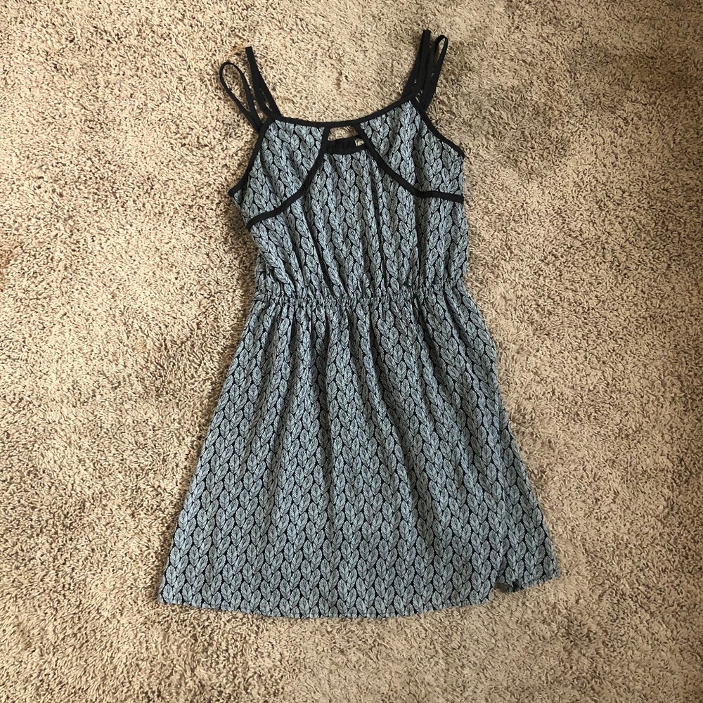 Open back black & white dress